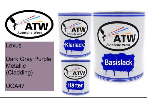 Lexus, Dark Gray Purple Metallic (Cladding), UCA47: 1L Lackdose + 1L Klarlack + 500ml Härter - Set, von ATW Autoteile West.